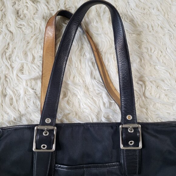 Coach Black Nylon / Leather Tote Bag Handcrafted in Turkey - Picture 8 of 16